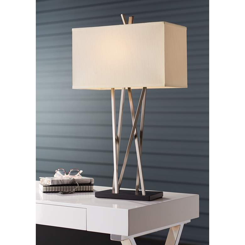 Image 1 Possini Euro Design Asymmetry 30 inch Geometric Modern Table Lamp in scene