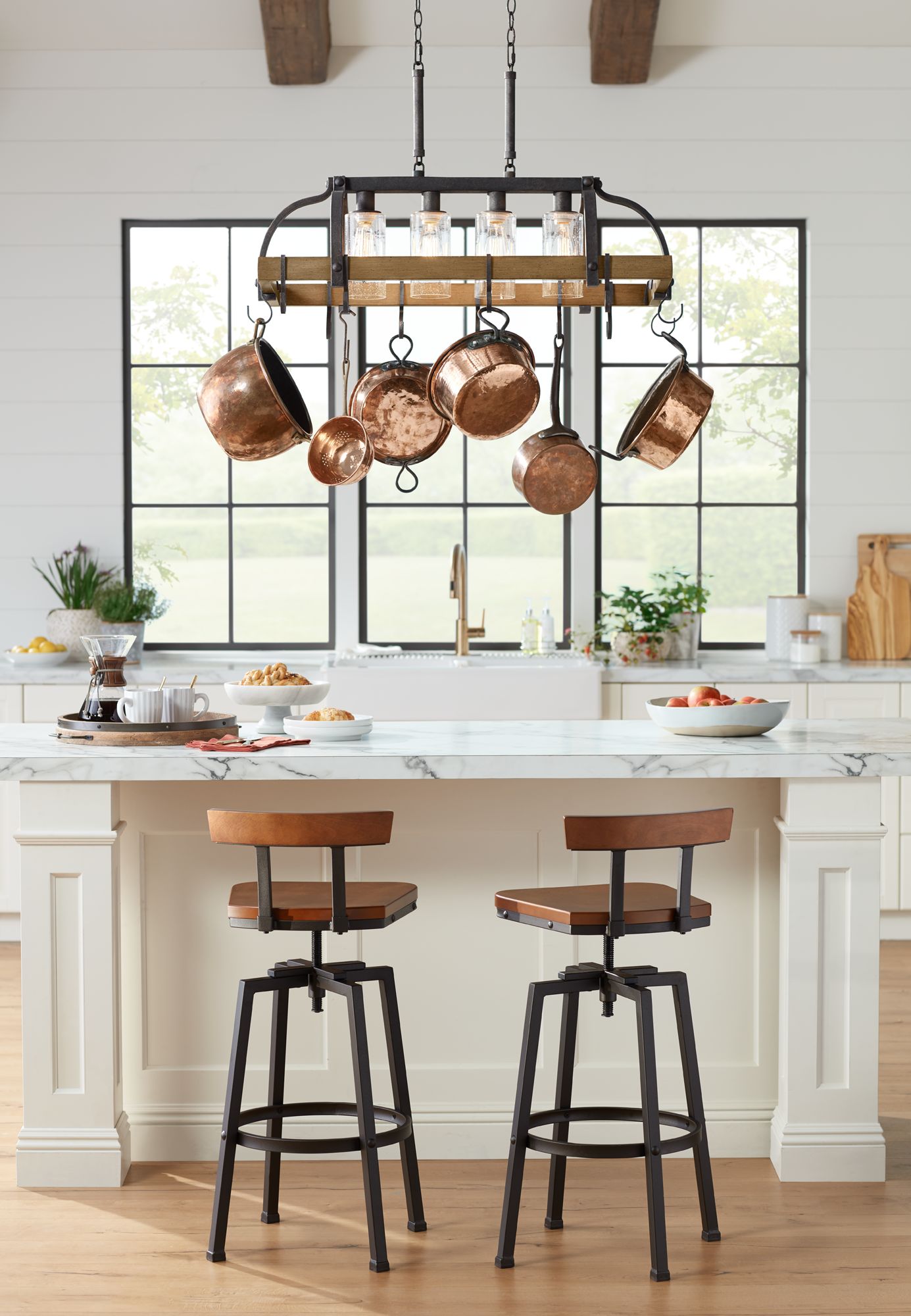 pot rack pendant light