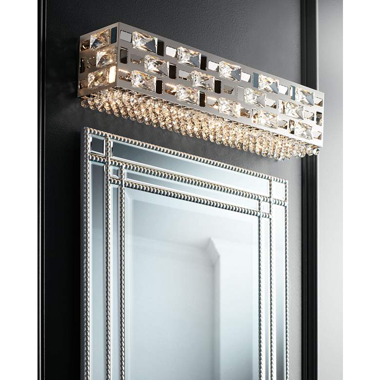 Image 1 Possini Euro Crystal Rain 24" Wide Modern Chrome LED Bath Light in scene