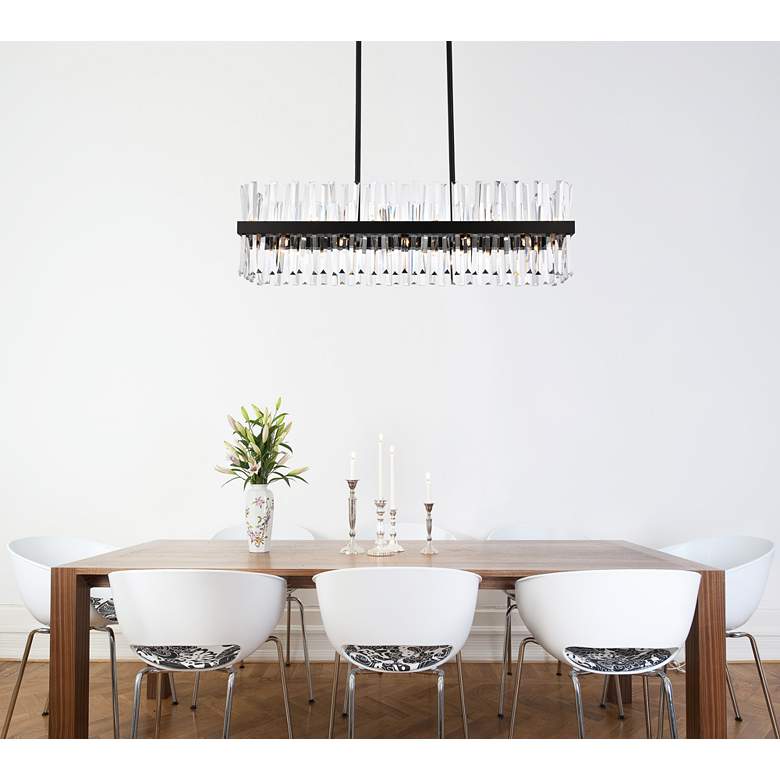 Image 1 Serephina 42 inch Wide 24-Light Rectangular Modern Crystal Chandelier in scene