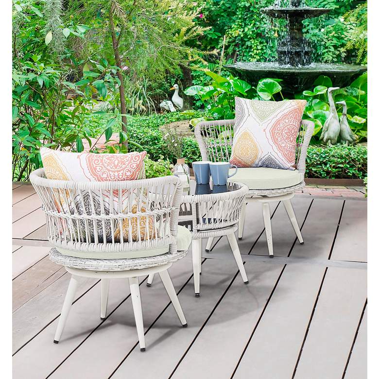 Image 1 Monaco Rope Wicker 3-Piece Patio Set with Cream Cushion in scene