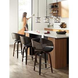 Image1 of Carson 23 1/2" High Black and Gray Swivel Modern Counter Stool in scene