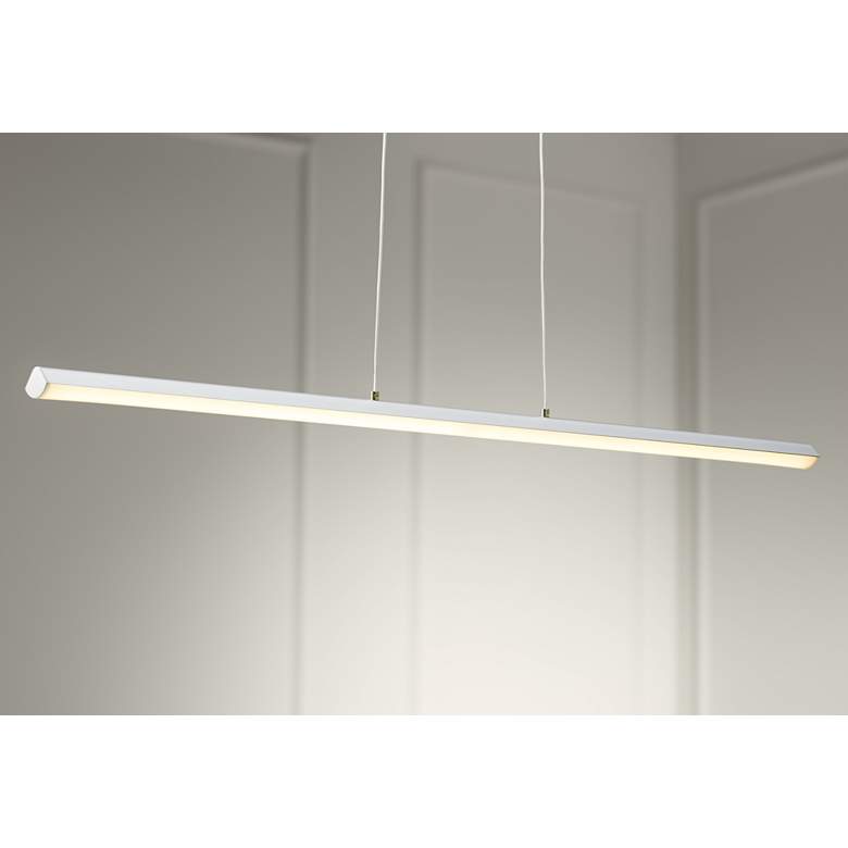 Image 1 Access Float 36" Wide Silver LED Kitchen Island Light Chandelier in scene
