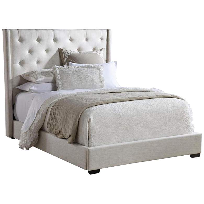Image 1 1927 Cream Contemporary Upholstered Queen Bed