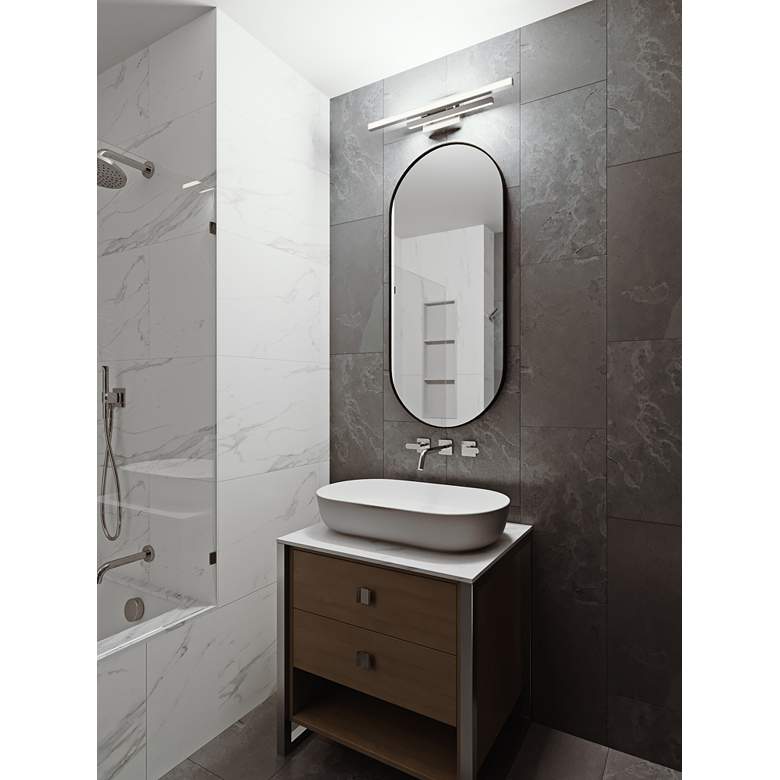 Image 1 Indra 24" LED Vanity - Satin Nickel in scene