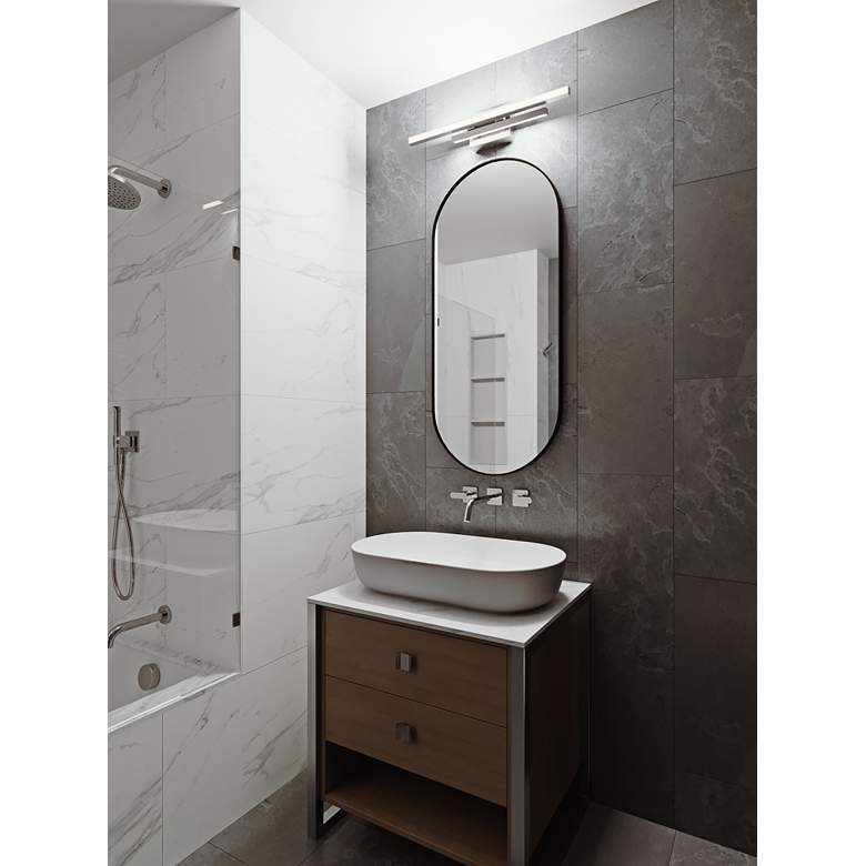 Image 1 Indra 24 inch LED Vanity - Satin Nickel in scene