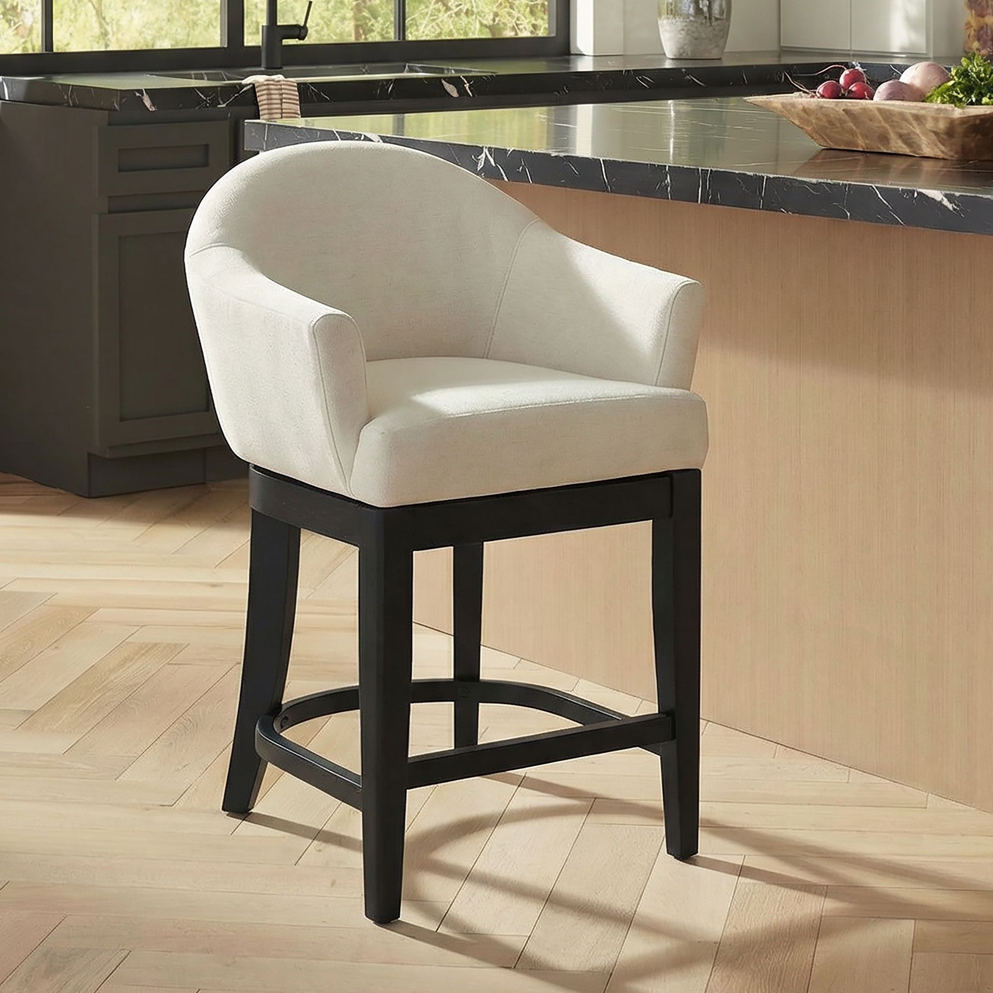 Thumbnail1 of Possini Euro Manfredi 25 3/4"H Valdese Armstrong Swivel Counter Stool in scene