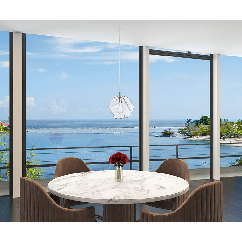 Image 1 Boulder 12" Wide Chrome and Clear Glass LED Mini Pendant in scene
