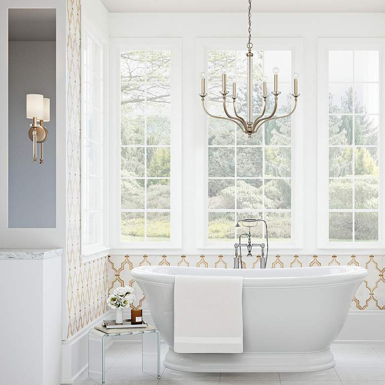 Image 1 Capital Breigh 18 1/4" High Brushed Champagne Wall Sconce in scene