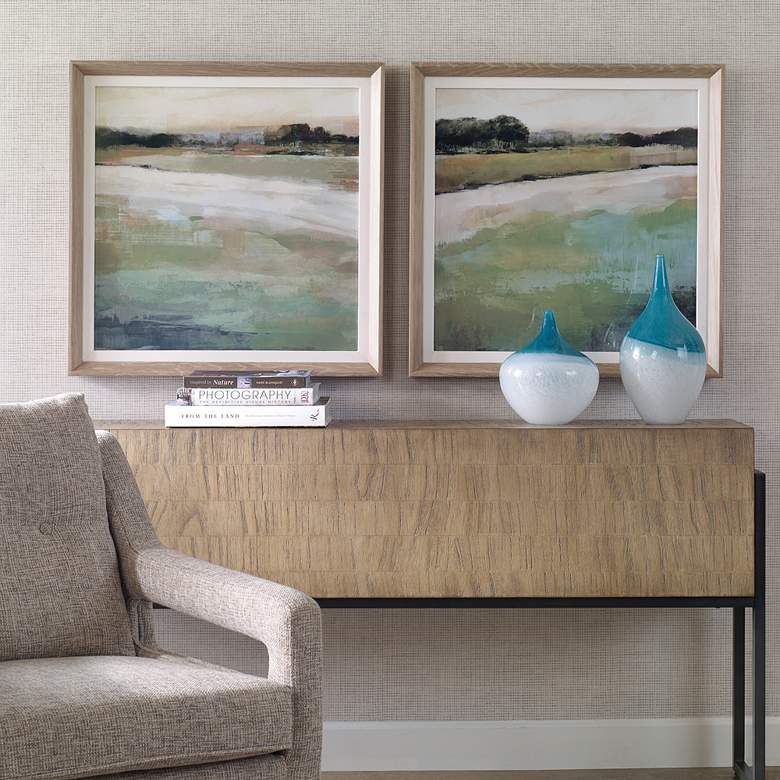 Image 1 Uttermost Vivid Vista 28" Square 2-Piece Framed Wall Art Set in scene