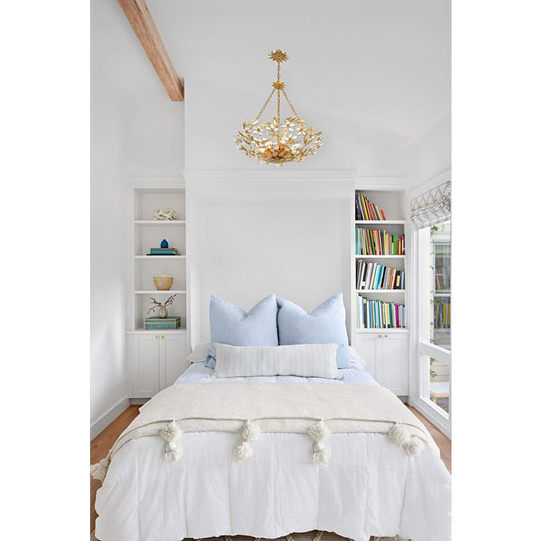 Image 1 Crystorama Marselle 24" Wide Antique Gold 6-Light Chandelier in scene