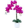 19in. Artificial Purple Orchid with Decorative Vase