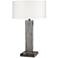19X48 - 30"H Acrylic and Bronze Table Lamp w/ 2Outlets 1USB