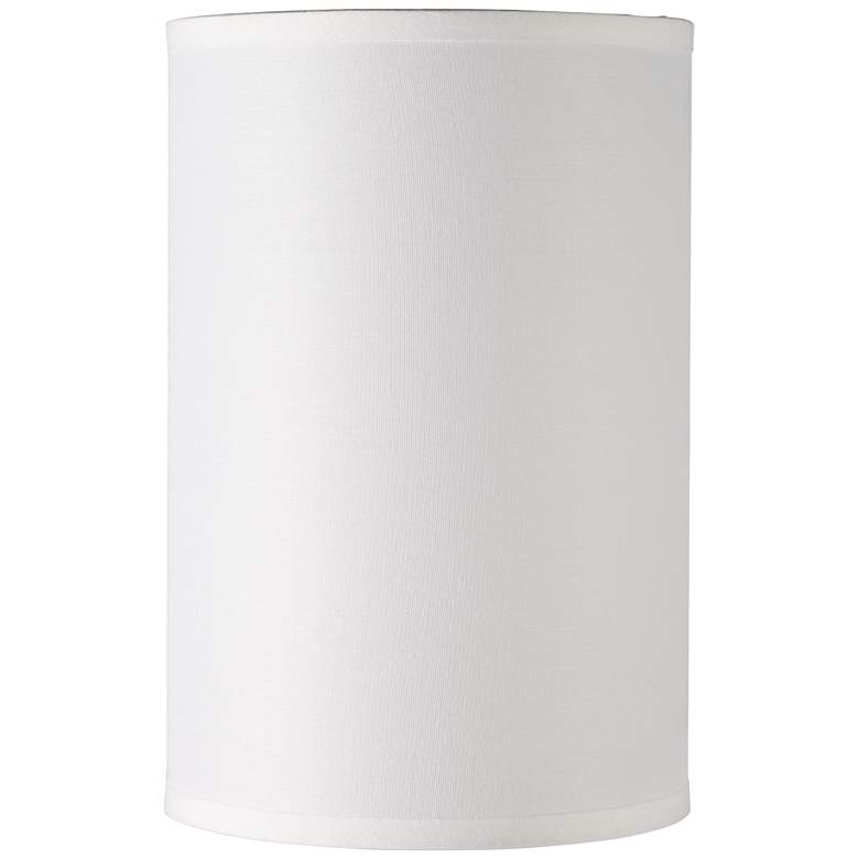 Image 1 1C094 - White Sandstone Linen Drum Lamp Shade