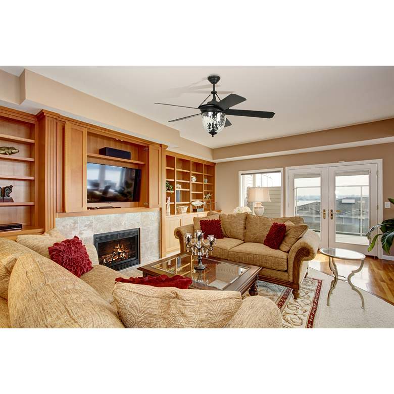 Image 1 52 inch Craftmade Cavalier Bronze Damp Rated LED Ceiling Fan with Remote in scene