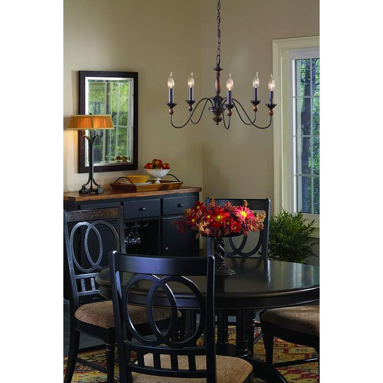 Image 1 Quoizel Holbrook 24" Wide Tuscan Brown 5-Light Chandelier in scene