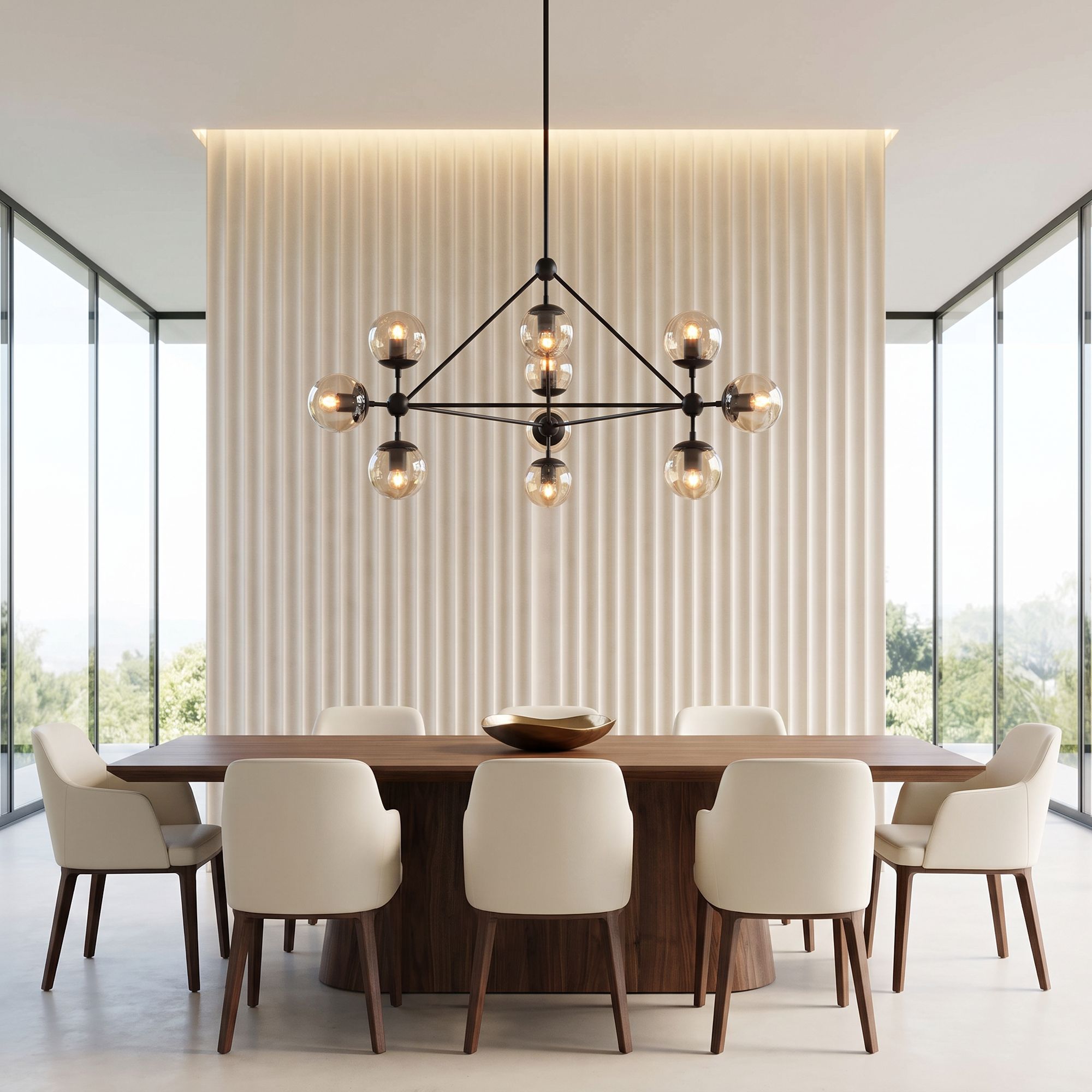Thumbnail1 of Possini Euro Gable 41 1/2" Wide Black 10-Light Modern Chandelier in scene