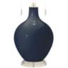 Color Plus Toby Nickel 28&quot; Modern Naval Blue Glass Table Lamp