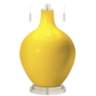 Color Plus Toby 28&quot; Modern Glass Citrus Yellow Table Lamp
