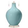 Color Plus Toby Nickel 28&quot; Modern Raindrop Blue Glass Table Lamp