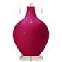 Color Plus Toby Nickel 28&quot; Modern French Burgundy Red Table Lamp