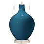 Color Plus Toby 28&quot; High Modern Glass Oceanside Blue Table Lamp