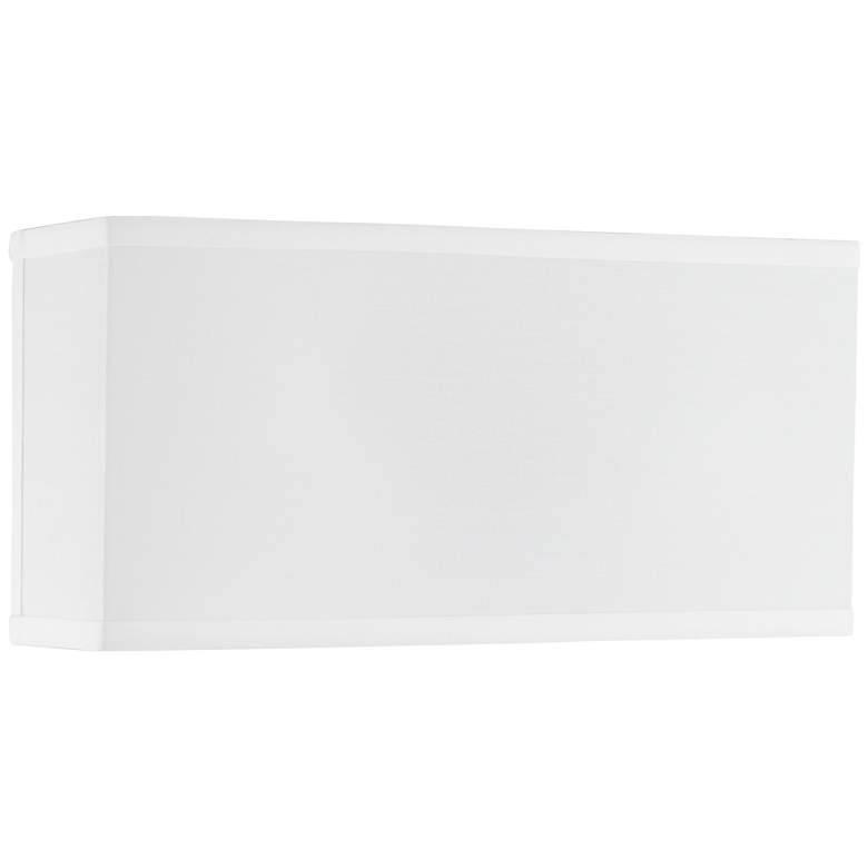 Image 1 1P782 - White Sandstone Linen Half-Rectangular Lamp Shade