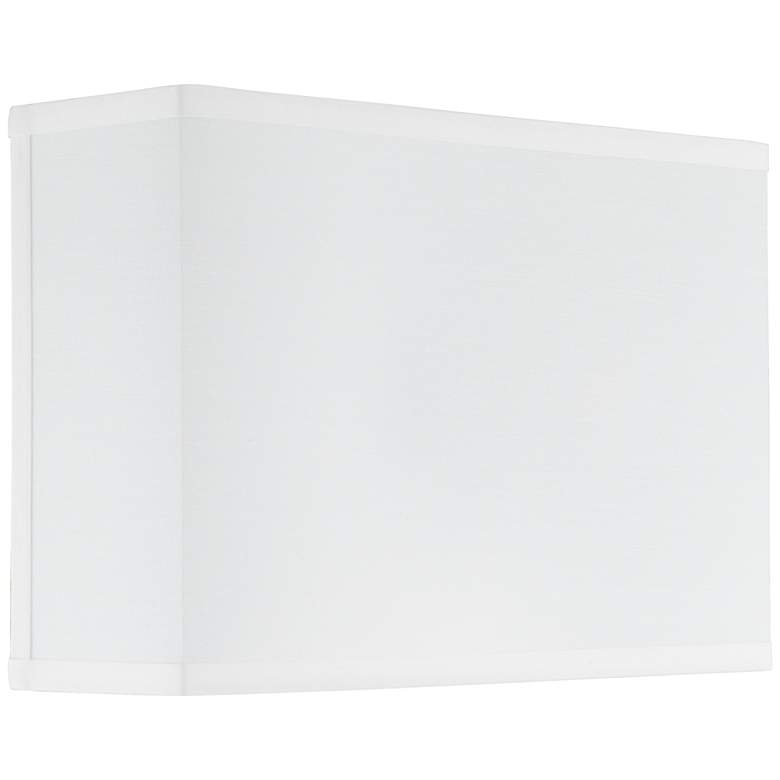 Image 1 1P784 - White Linen Half-Rectangular Lamp Shade