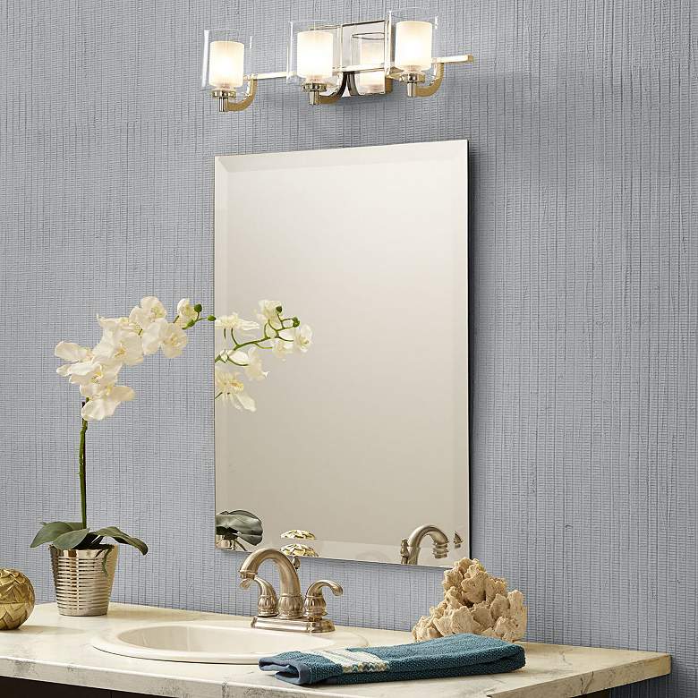 Image 1 Quoizel Greystone Steel 22 inch x 28 inch Rectangle Wall Mirror in scene