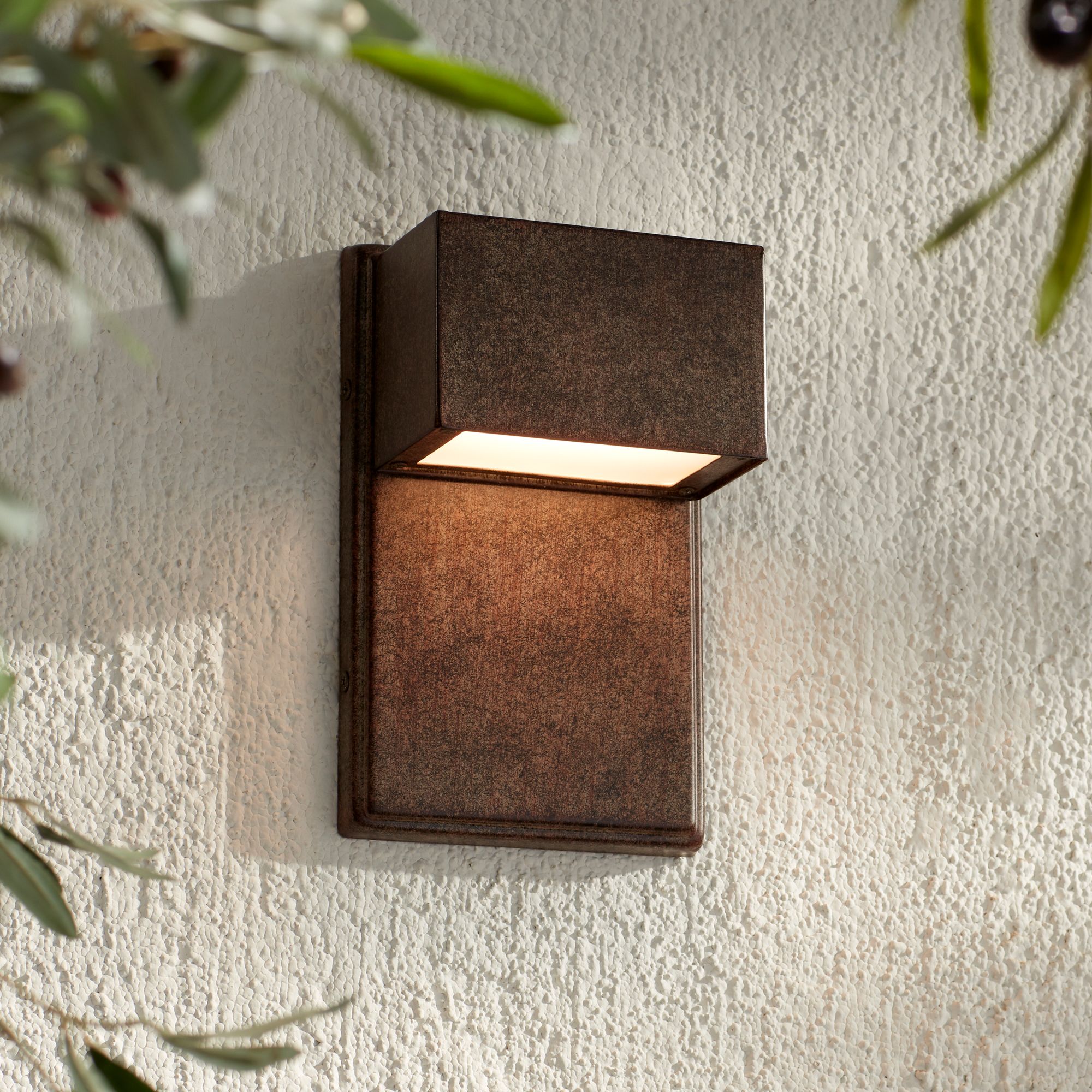 Image 1 Possini Euro Lyons 8" High Modern LED Downlight Outdoor Wall Light in scene
