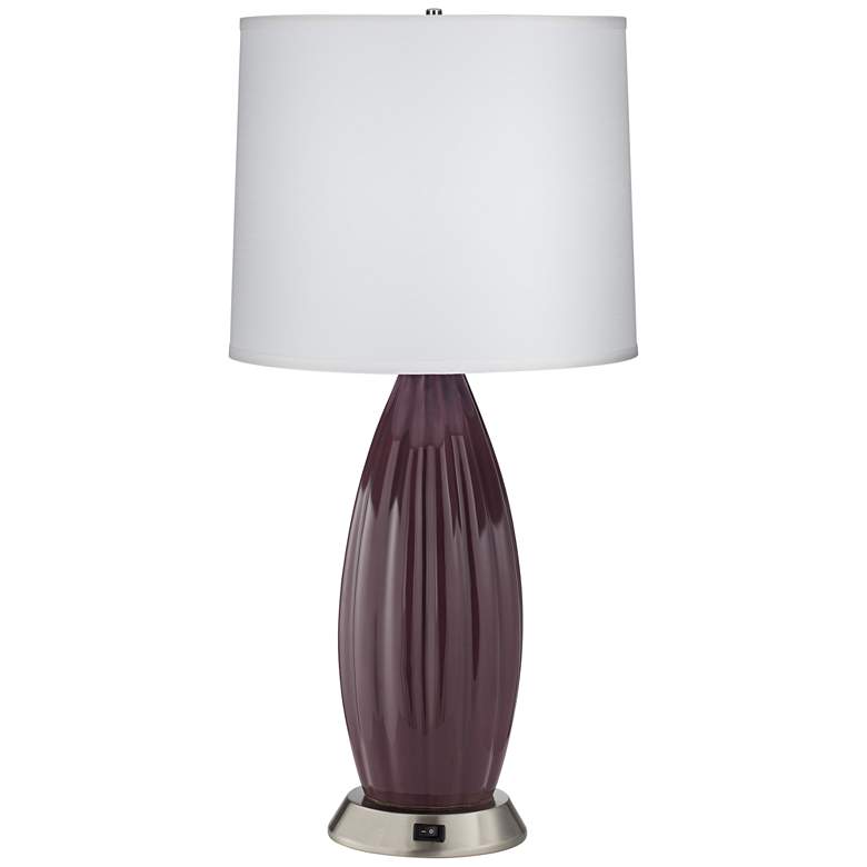 Image 1 1R484 - Ceramic and Brushed Nickel Base Accent Table Lamp