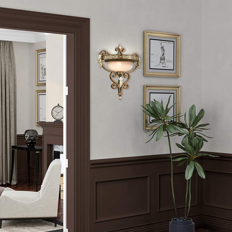 Image 1 Seville 18 1/2" High Palatial Bronze Wall Sconce in scene