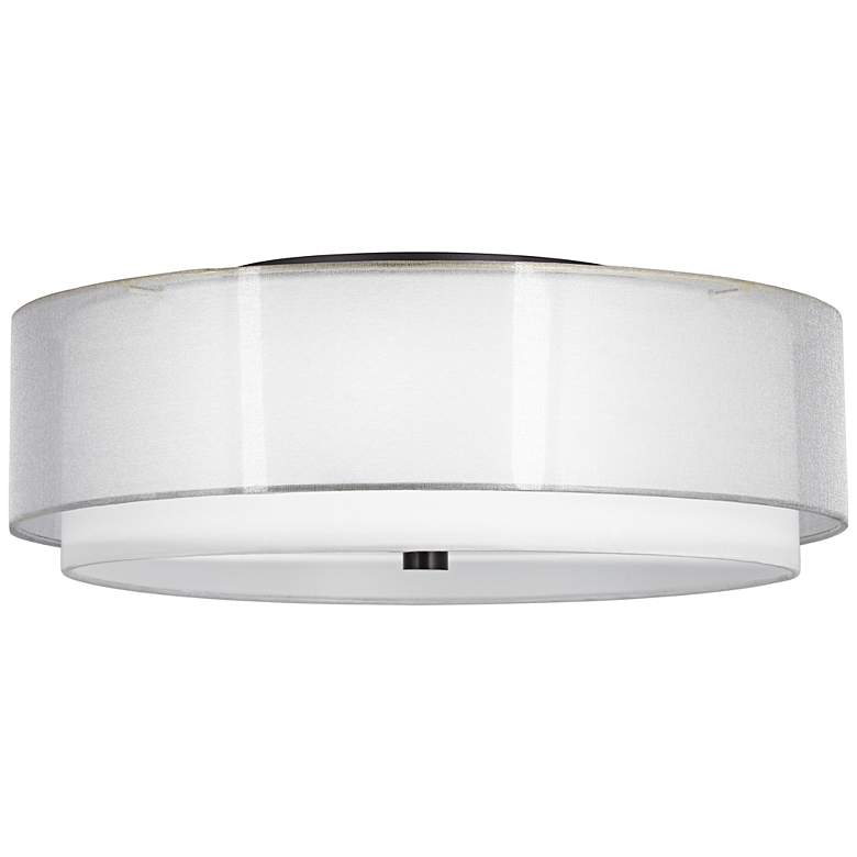 Image 1 1V343 - Silver Organza Fabric Ceiling Light