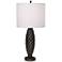 1V354 - Matte Bronze Twist Column Table Lamp with Outlet