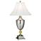 1V361 - Brushed Nickel Urn Table Lamp W/ Ivory Ball Accent