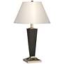 1V394 - Black Tapered Column Table Lamp with Outlets