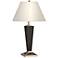 1V394 - Black Tapered Column Table Lamp with Outlets