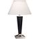 1V398 - Brushed Steel And Black Lacquer Tapered Table Lamp