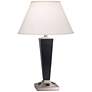 1V398 - Brushed Steel And Black Lacquer Tapered Table Lamp