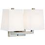 1V410 - Brushed Nickel Double-Light L-Arm Wall Lamp