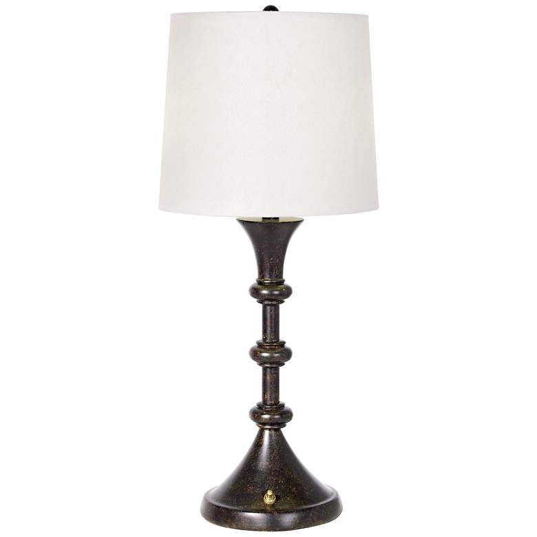 Image 1 1V411 - Dark Rust Finish Round Cone Base Table Lamp