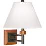 1V420 - Walnut and Bronze Metal Square Wall Lamp