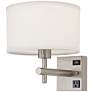 1V442 - Polished Nickel Wall Lamp with Outlets