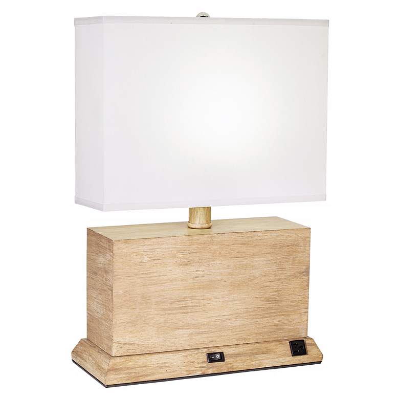 Image 1 1V499 - Ivory Terrazo And Natural Finish Accent Table Lamp