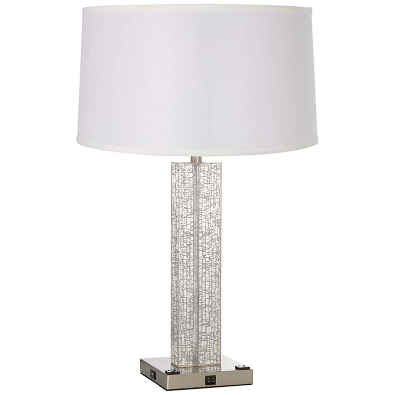 Image 1 1V521 - Brushed Nickel and Acrylic 52-Watt Table Lamp