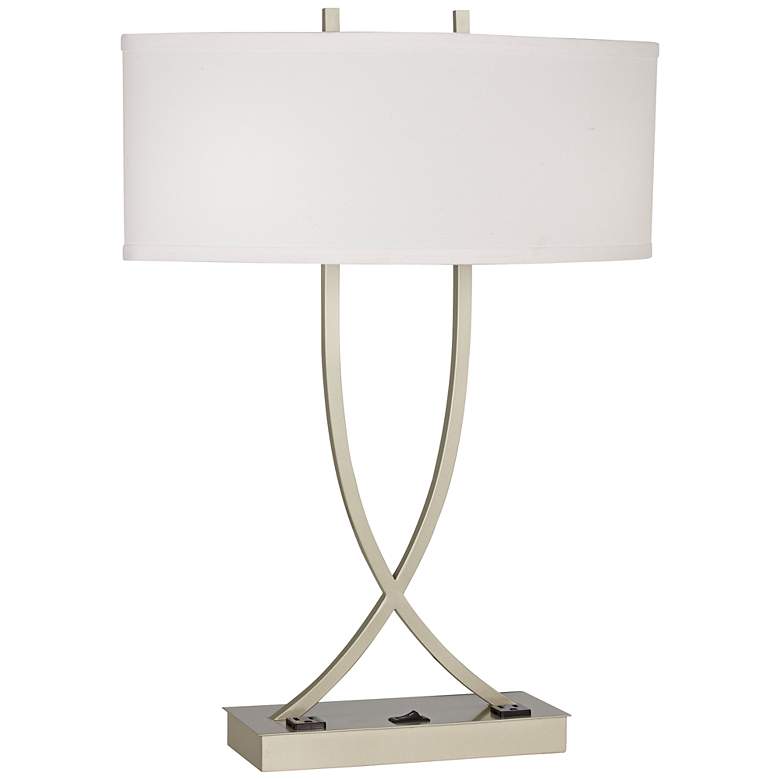 Image 1 1V522 - Silver Metal Matching Table Lamp