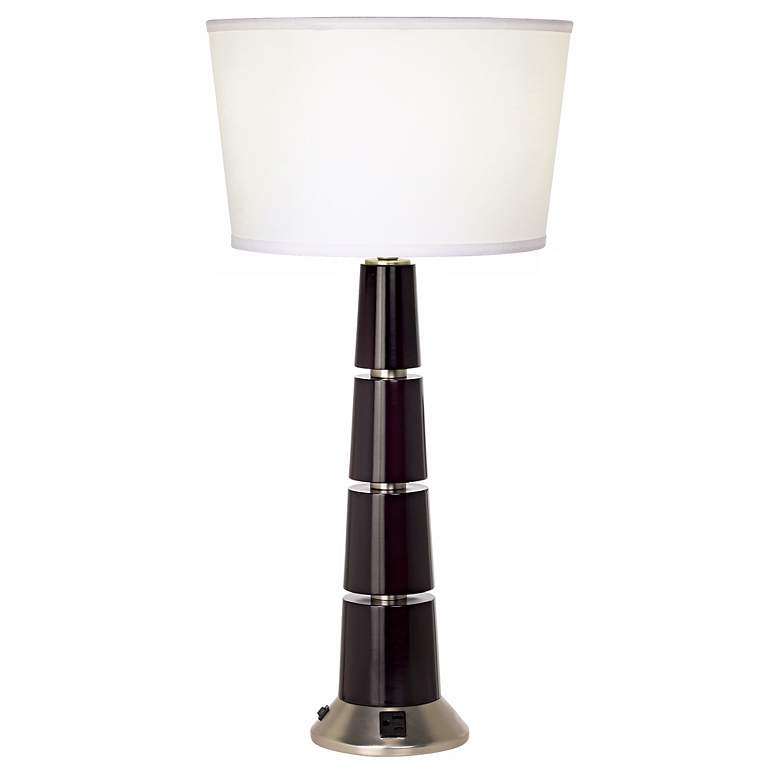 Image 1 1V526 - Cherry Mahogany Wood Table Lamp