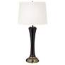 1V528 - Antique Brass and Cherry Mahogany Table Lamp