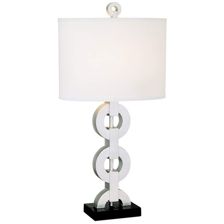 Image 1 1V555 - Silver and Gloss Black Table Lamp