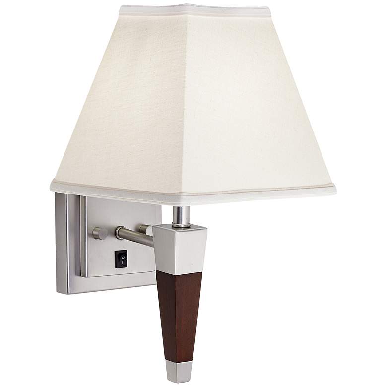Image 1 1V574 - Walnut and Brushed Nickel Tapered Wall Lamp